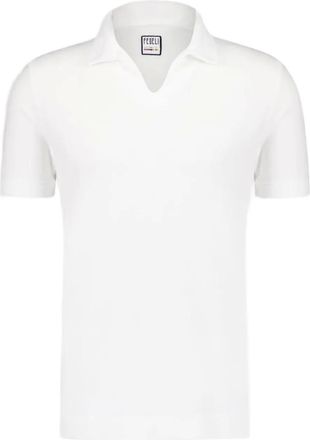 Fedeli Polo in cotone con ricamo logo - Bianco