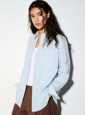 Icone Womens Striped oversized poplin shirt