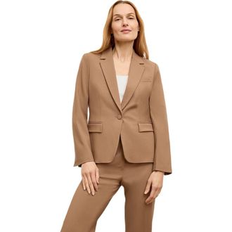 M.M.LaFleur Yasmine Italian Wool Twill Blazer in Saddle at Nordstrom, Size 00