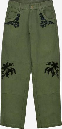 Monoki Gerade Hose aus Baumwollserge Awake