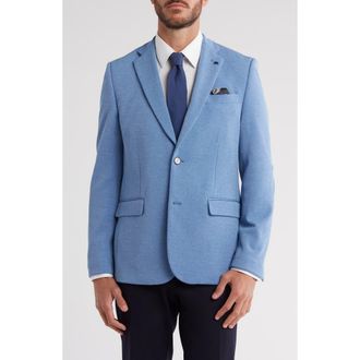 Soul of London Textured Notch Lapel Double Button Blazer in Lt Blue at Nordstrom Rack, Size 36R
