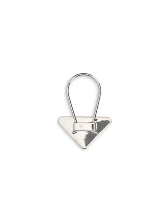 Prada Mens Metal Key Ring Nero Stainless Steel; Brass Rings
