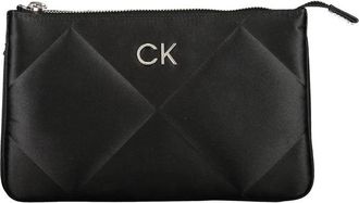 Calvin Klein Zwarte Polyester Handtas met Verstelbare Schouder - Dames - Schoudertassen - Zwart - ONE Size - Polyester - Tassen
