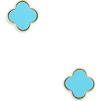 Argento Vivo Clover Stud Earrings in Gold/Blue at Nordstrom Rack