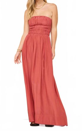 Peony Strapless Maxi Dress In Rose