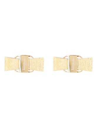 Ferragamo Gold Vara Bow Polished Brass Earrings