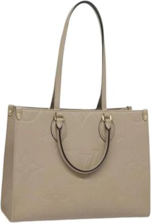 Louis Vuitton Tweedehands Canvas Louis Vuitton tassen - Dames - Vintage Shopper - Beige - ONE Size - Leer - Vintage