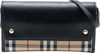 Burberry Pre-owned Burberry House Check Canvas and Leather Phone Pocket Crossbody 7FBPW2FJ46HP0DVU