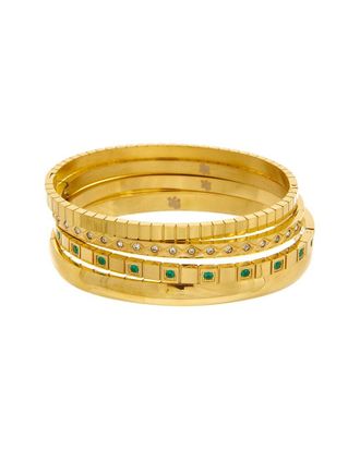 Petit Moments 18K Plated Stainless Steel Cuff Stacking Bracelet