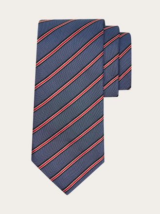 Ferragamo Uomo Cravatta jacquard motivo Regimental Blu