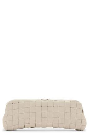 Mango Braided Faux Leather Frame Clutch in Off White at Nordstrom