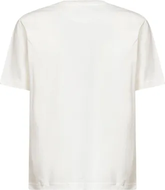 Etro Mens T-Shirt With Embroidered Logo, Beige Cotton T-Shirts And Polos