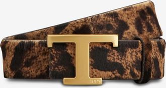 Tod's Wendbarer Lederg&uuml;rtel mit Leopardenprint T Timeless