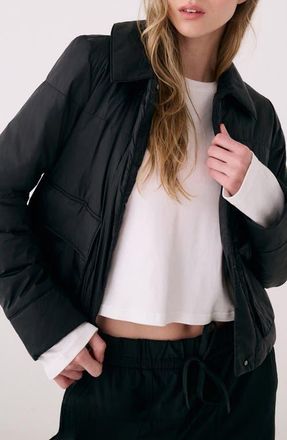 Lole Dani Water Repellent Insulated Crop Jacket in Black at Nordstrom, Size Xx-Large