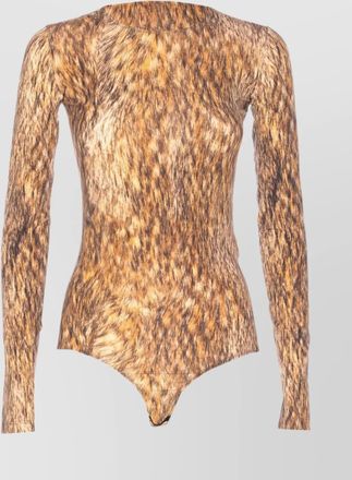 Maison Margiela printed long-sleeve crewneck blouse