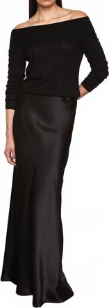 Enza Costa Silk Full Length Skirt In Black