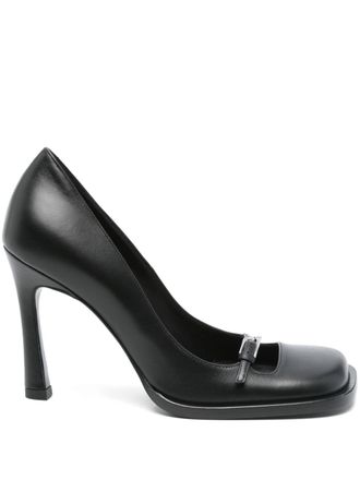 The Attico 100 mm leren pumps - Zwart