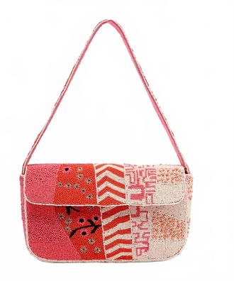 America & Beyond Womens Tiger Lily Beaded Shoulder Bag In Geometric