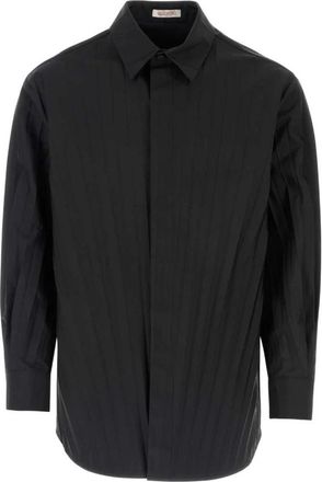 Valentino Garavani Gestreept shirt met lange mouwen - Heren - Casual Overhemden - Zwart - M - Katoen - Overhemden