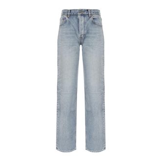 Saint Laurent Relax Rechte jeans - Dames - Jeans - Blauw - Maat: W25 Katoen