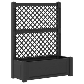 vidaXL Maceta Grande Con Trellis Pp Gris Antracita Vidaxl