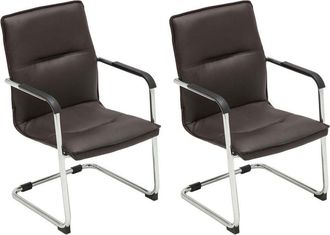 Clp Set di 2 sedie cantilever Seattle in similpelle marrone