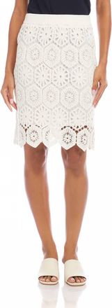 Karen Kane Crochet Mini Skirt In Off White