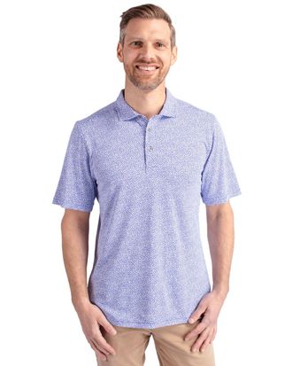 Cutter & Buck Virtue Eco Pique Botanical Print Recycled Mens Polo