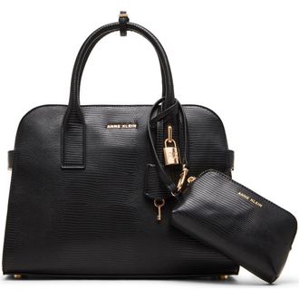 Anne Klein Curved Satchel in Black at Nordstrom Rack