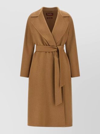 Max Mara wool cashmere silk belted long coat