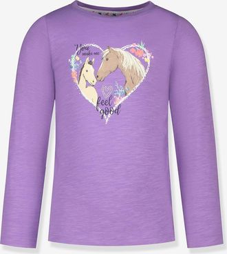 Salt And Pepper Langarmshirt mit Glitzer-Pferdeprint M&auml;dchen Salt and Pepper violett