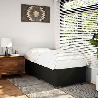 Berkfield Home Bed Frame without Mattress Black&not;Single&not;Faux Leather in Black | Size: Single