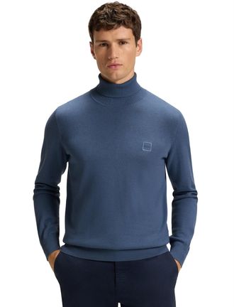 HUGO BOSS Boss Orange coltrui blauw katoen regular fit effen