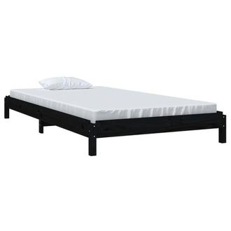 Berkfield Home Stack Bed Black 80x200 cm Solid Wood Pine