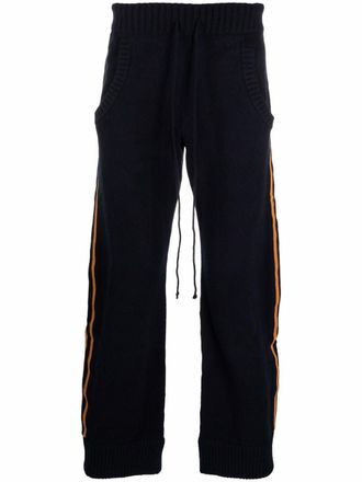 Maison Margiela Pantaloni con dettaglio a righe - Blu