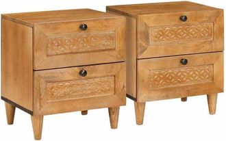 vidaXL Bedside Table with Drawer 2 pcs Light brown 40 x 33 x 46 cm vidaXL