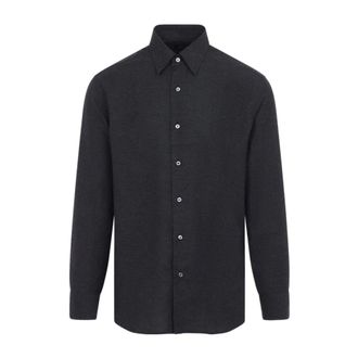 Brioni Camicia Hidden - - Shirts - Uomo - Grigio - M