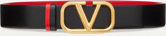 Valentino Garavani Reversible VLogo Signature Belt In Glossy Calfskin 40 Mm Wo