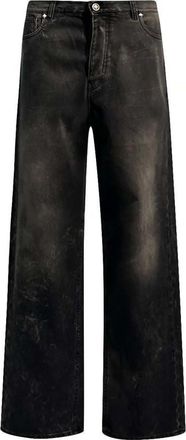 John Richmond Regular Wide-Leg Jeans - Heren - Loose Fit Jeans - Zwart - W36 - Katoen - Jeans