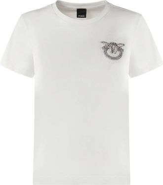 Pinko Pinko, Tops, Dames, Wit, XS, Katoen, Nambrone T-Shirt