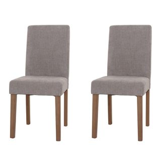 Hhg Nunca Usado] Lote De 2 Sillas De Comedor Littau, Silla De Cocina Respaldo Alto, Tela/textil Chenilla Madera, Gris Claro, Patas Color Natural