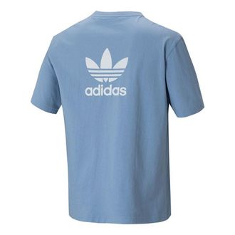 adidas originals B+f Trefoil Tee Logo Sport Round Neck Short Sleeves T Shirt Men s Blue H37747