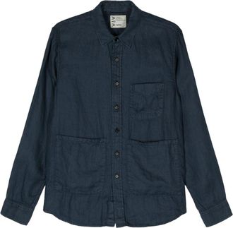Aspesi patch-pockets hemp shirt - men - Hemp - S - Blue