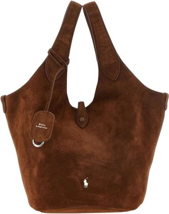 Polo Ralph Lauren Borsa a secchiello in camoscio - - Bags - Donna - Marrone - ONE SIZE