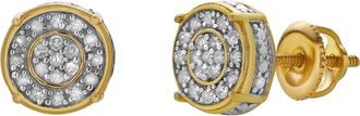 LuvMyJewelry Inquietude 10K Yellow Gold Diamond Unisex Earrings - 0.14 Cts
