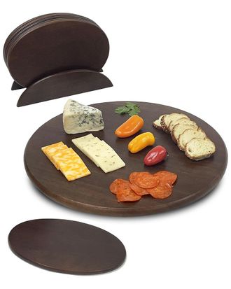 Woodard & Charles Lazy Susan With 7Pc Oval Tray Set
