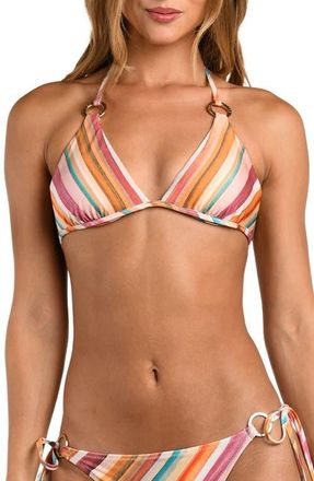 L'agence Annabelle Watercolor Triangle Bikini Top in Pink Multi at Nordstrom, Size X-Small