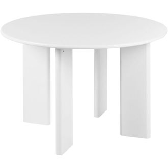 Beliani Beliani - Tavolo da pranzo rotondo in legno mdf con piedistallo 120 cm Bianco Cosmo