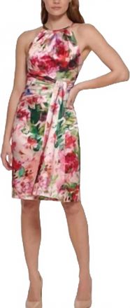 Eliza J Womens Floral Halter Dress In Blush Multi