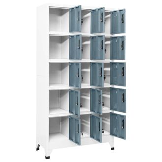 Berkfield Home Locker Cabinet Light Grey & Dark Grey 90x40x180 cm Steel | Size: 90 x 40 x 180 cm